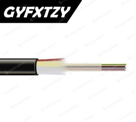 GYFXTZY Outdoor/Indoor 12F Anti-rodent Central Loose Tube Fiber Optic Lan Cable LSZH Sheath - 12 core Single Tube Anti-rodent Fiber Cable